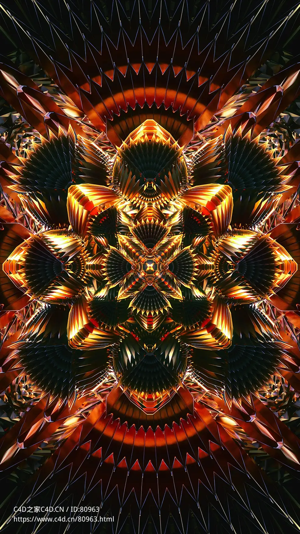 金色万花筒图案c4d octane渲染工程文件Polaris - C4D之家 - 09.jpg