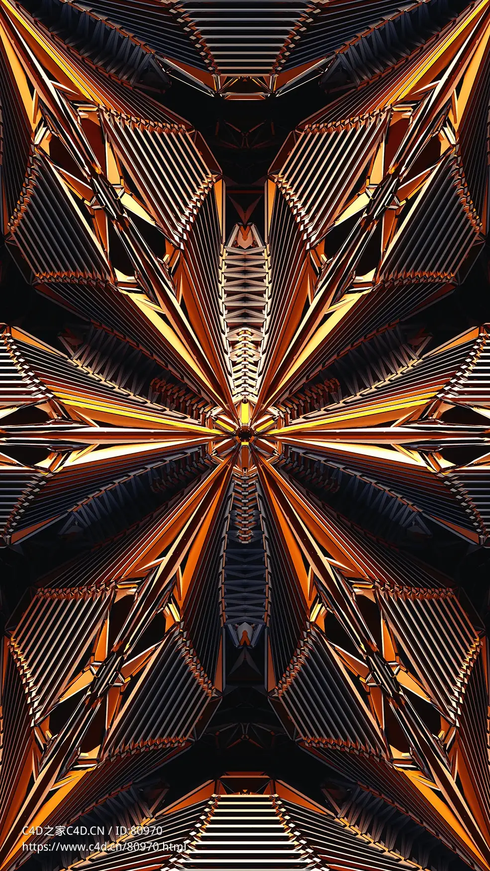 金属线条图案c4d octane渲染工程文件Dragonfly - C4D之家 - 16.jpg