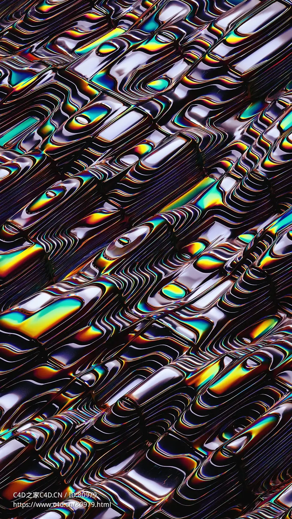 幻彩梯田层级图案c4d octane渲染工程文件Layers