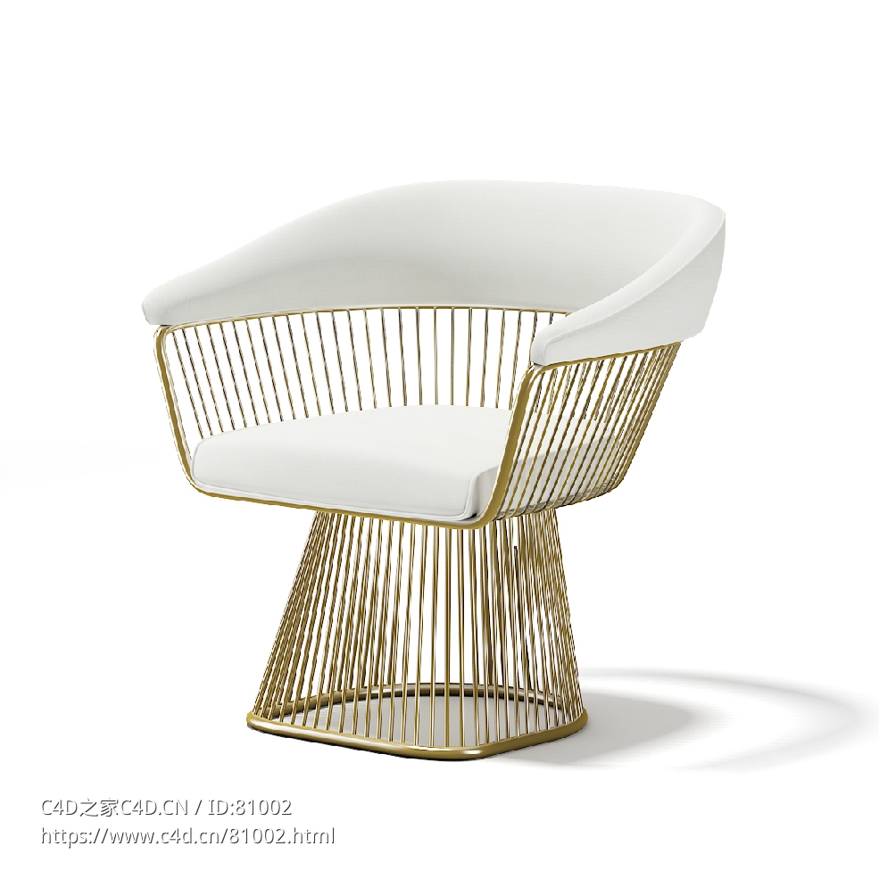 阳台酒店铁艺单人椅子C4D模型