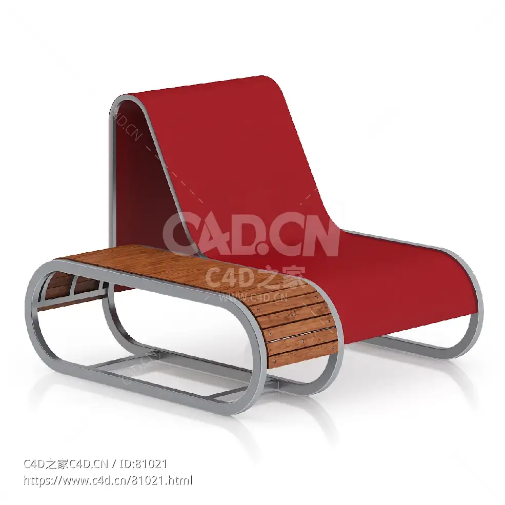 现代红色椅子C4D户外庭院家具模型下载 - C4D之家 - 11.jpg