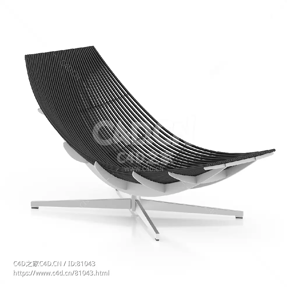 黑色现代化躺椅C4D户外庭院家具模型下载 - C4D之家 - 33.jpg