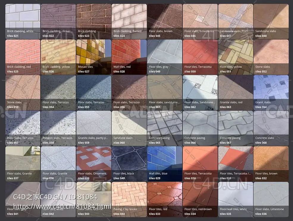 50张常见地砖墙砖瓷砖无缝贴图素材合集Tiles – Volume One
