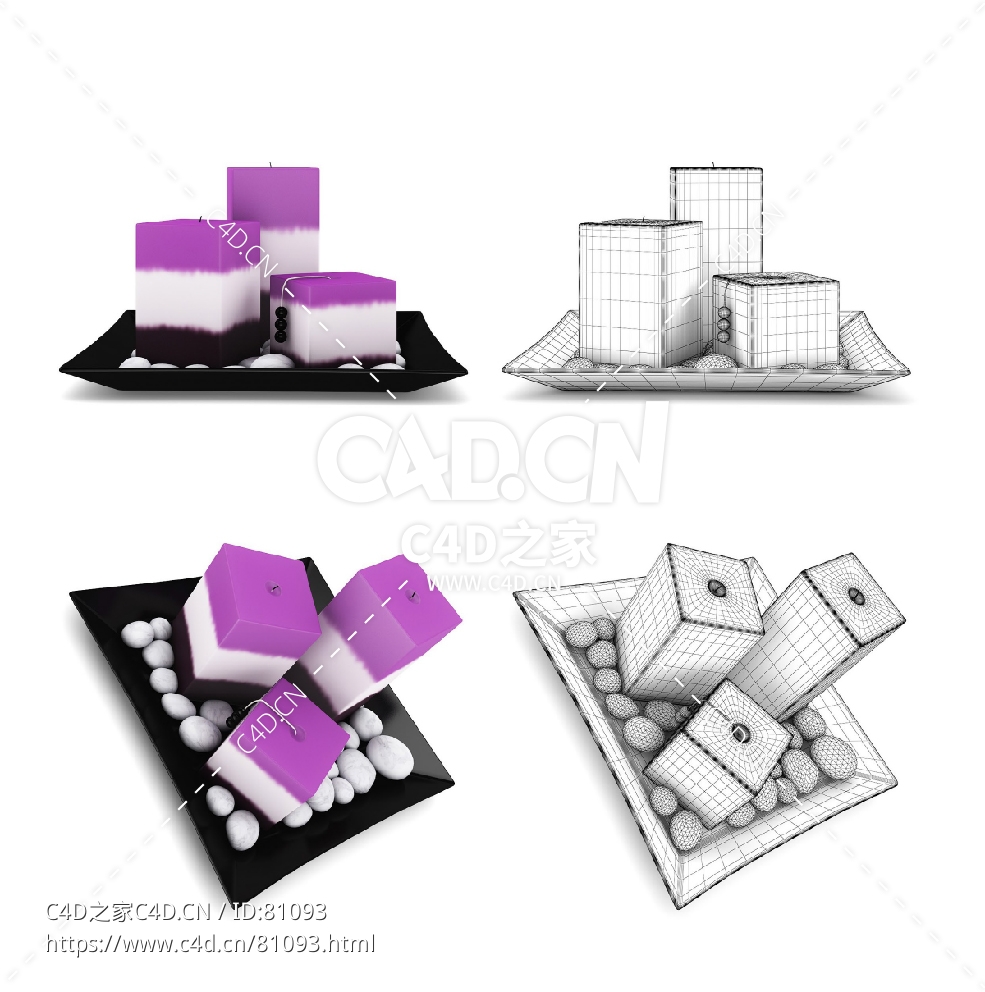 紫白色蜡烛C4D模型 - C4D之家 - 8.jpg
