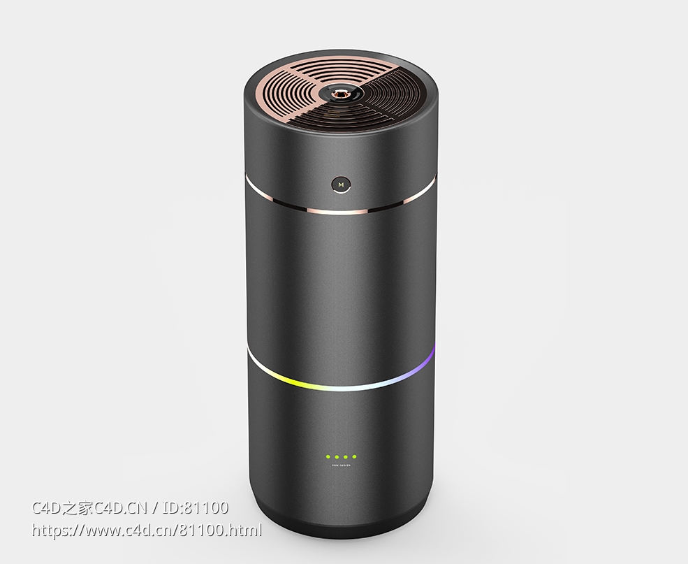 3段筒式车载香薰机3d模型下载 - C4D之家 - 1.jpg