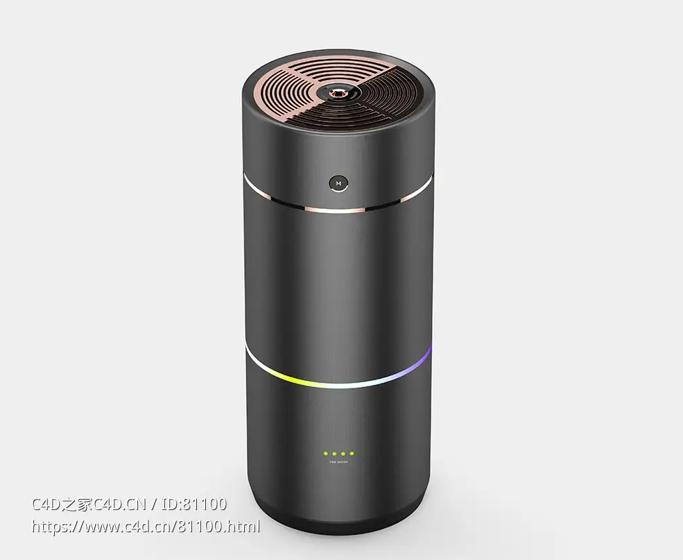 3段筒式车载香薰机3d模型下载 - C4D之家 - 1.jpg
