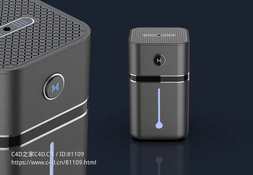 2段式方柱形车载香薰雾化3d模型下载 - C4D之家 - 10.jpg
