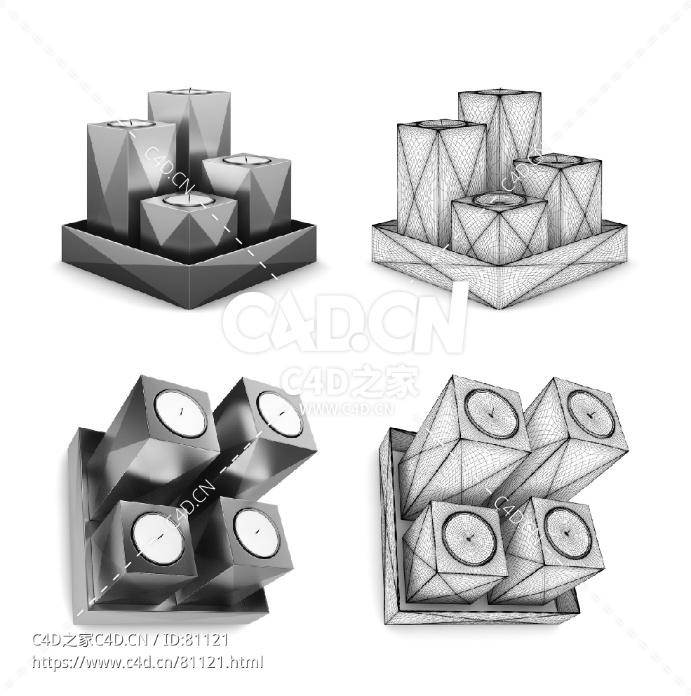 菱形柱金属蜡烛C4D模型 - C4D之家 - 16.jpg