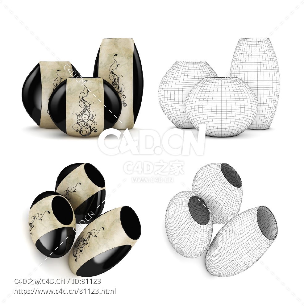 陶瓷装饰花瓶C4D模型 - C4D之家 - 18.jpg