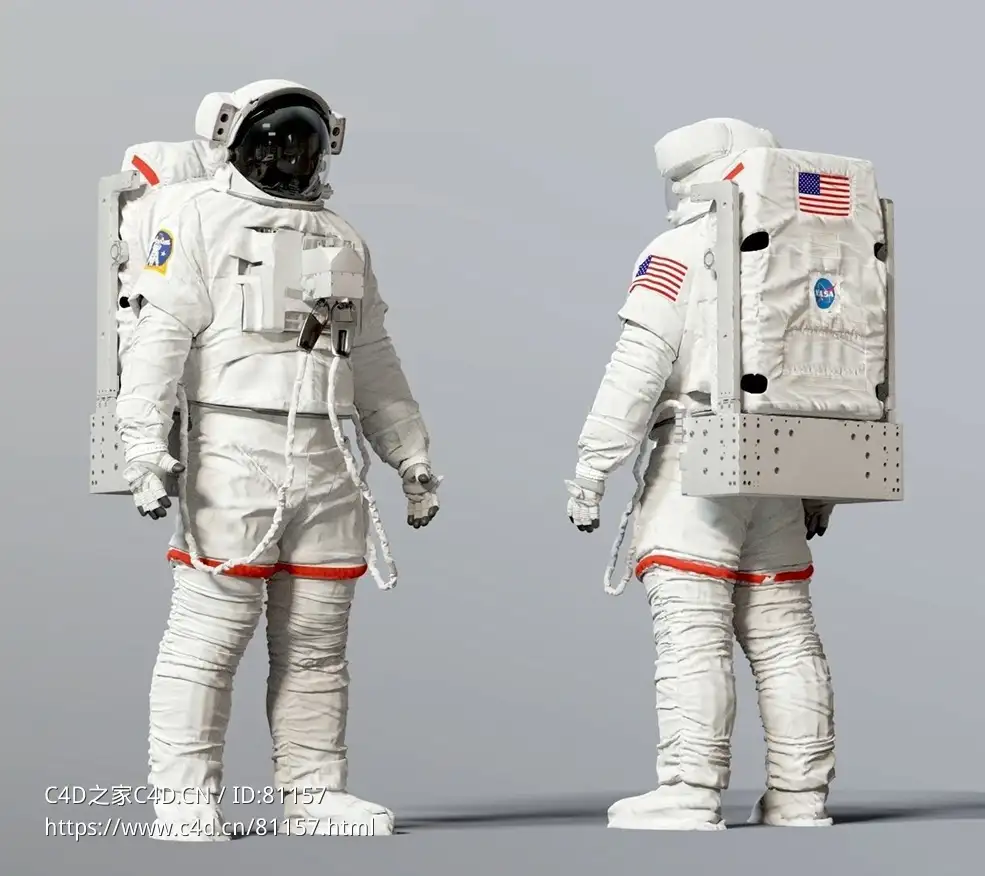 高精度美国航天员太空服C4D模型SPACESUIT NASA EMU SAFER 3D model