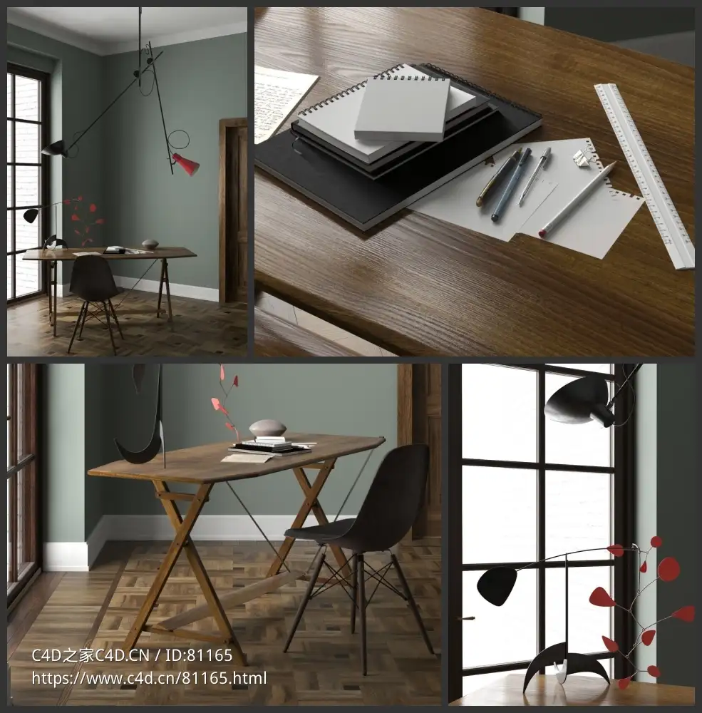 C4D VRAY书房室内模型BeInspiration 99 3D model - C4D之家 - 3.jpg