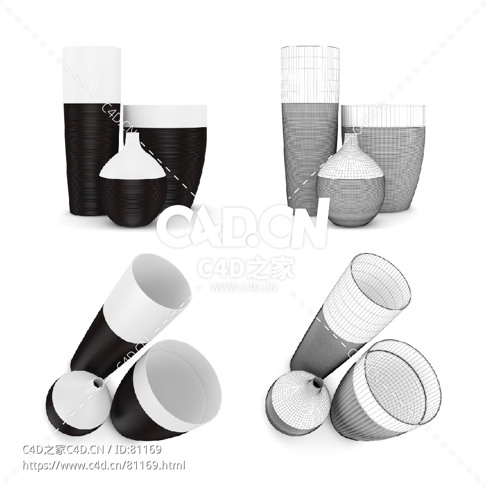 黑白花瓶C4D模型 - C4D之家 - 22.jpg