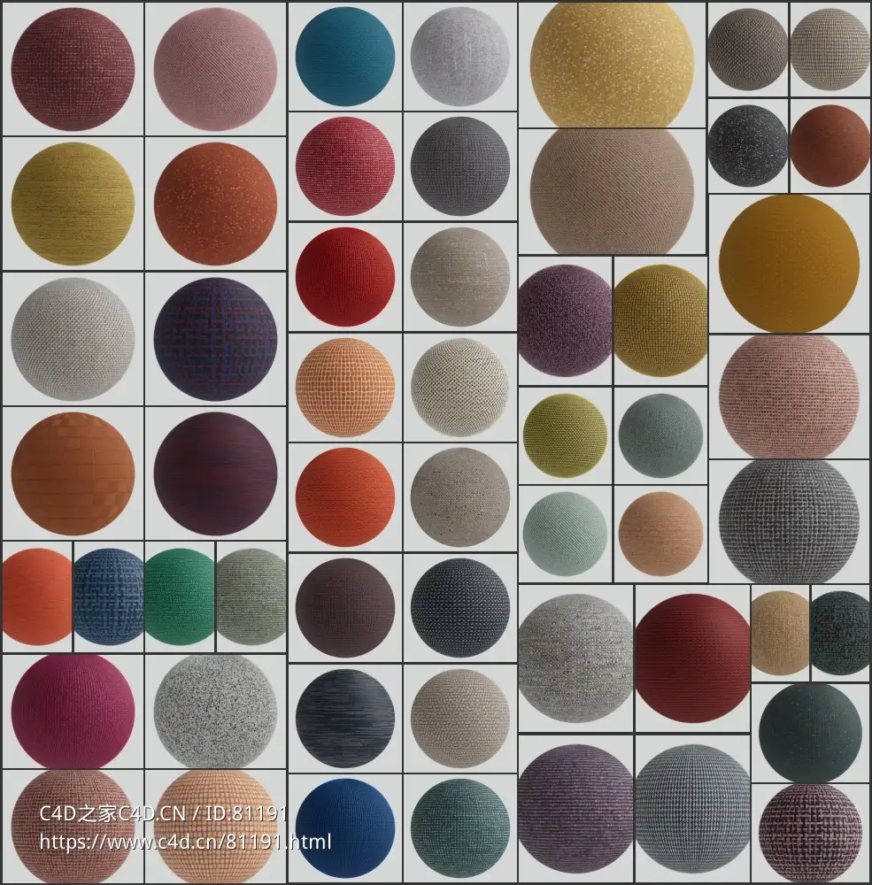 55个灰猩猩GSG布料织物面料材质贴图预设GSG Material Fabric