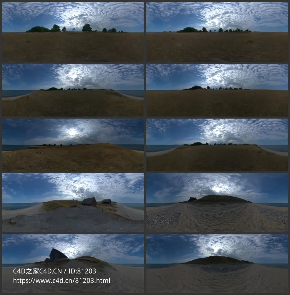 10张靠近海边开阔草地环境户外高动态HDR素材 Patreon – VizGuru Havang HDRI Pack