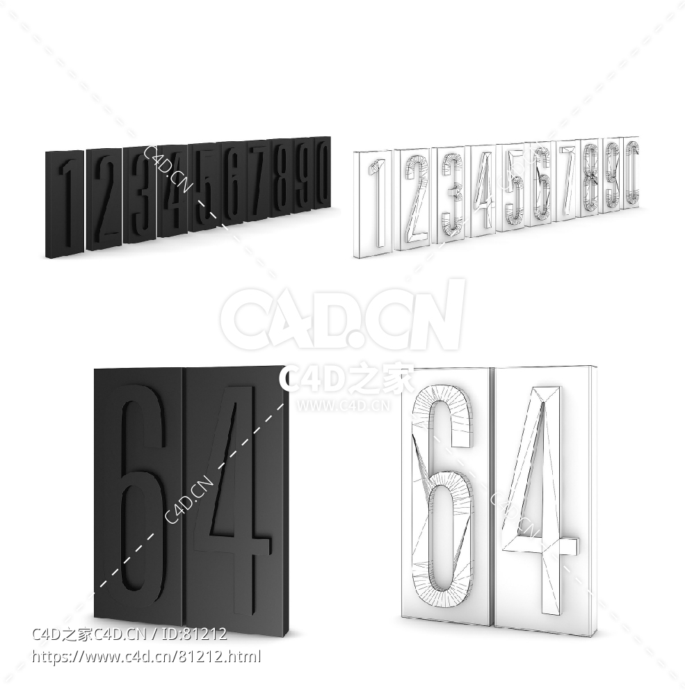 0-9数字编号立体方块C4D模型 - C4D之家 - 42.jpg