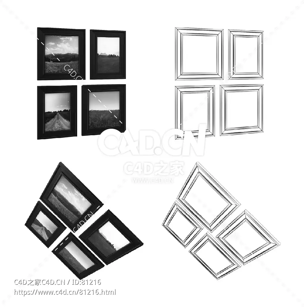 墙画摄影挂图相框C4D模型 - C4D之家 - 46.jpg