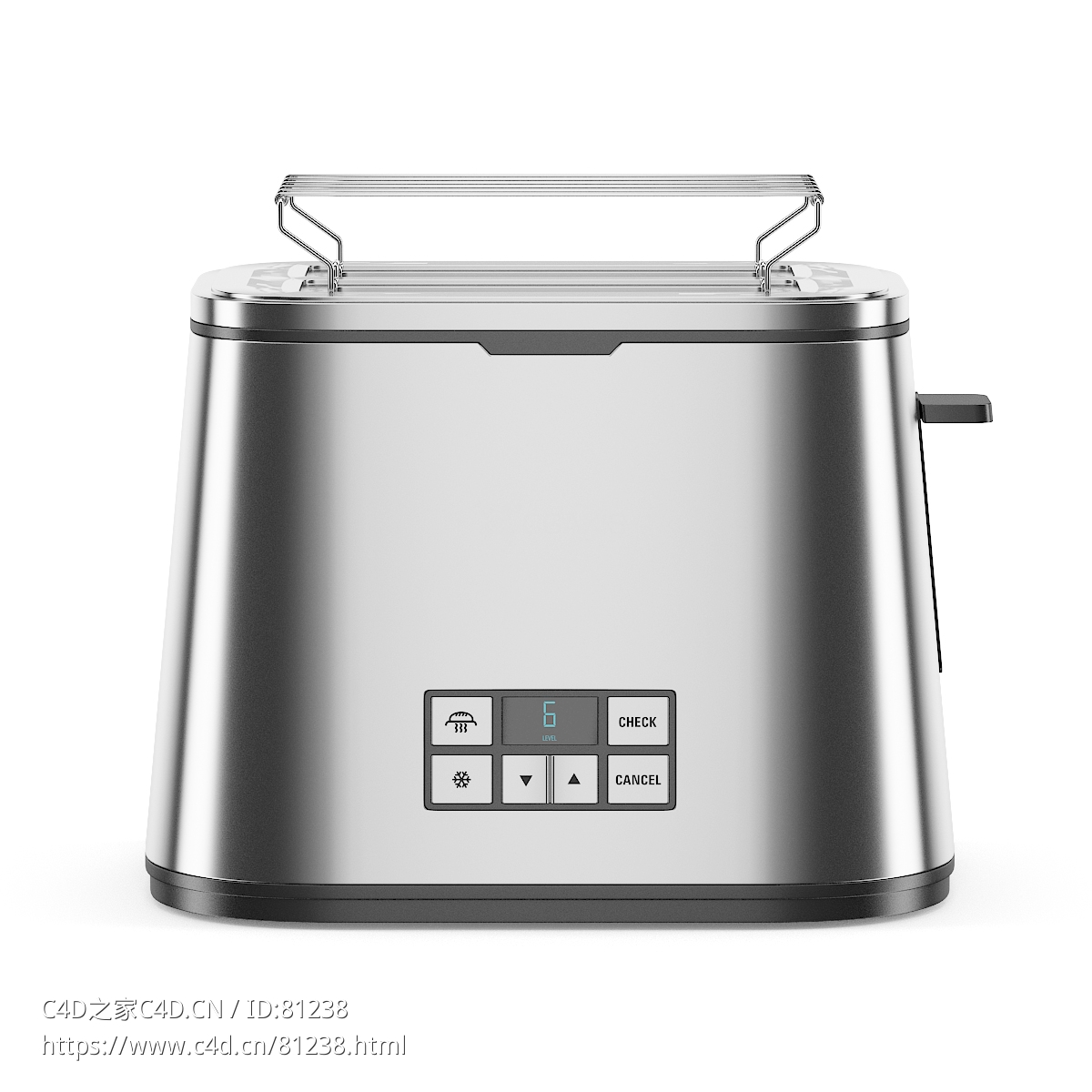 金属烤面包机c4d模型下载Metal Toaster