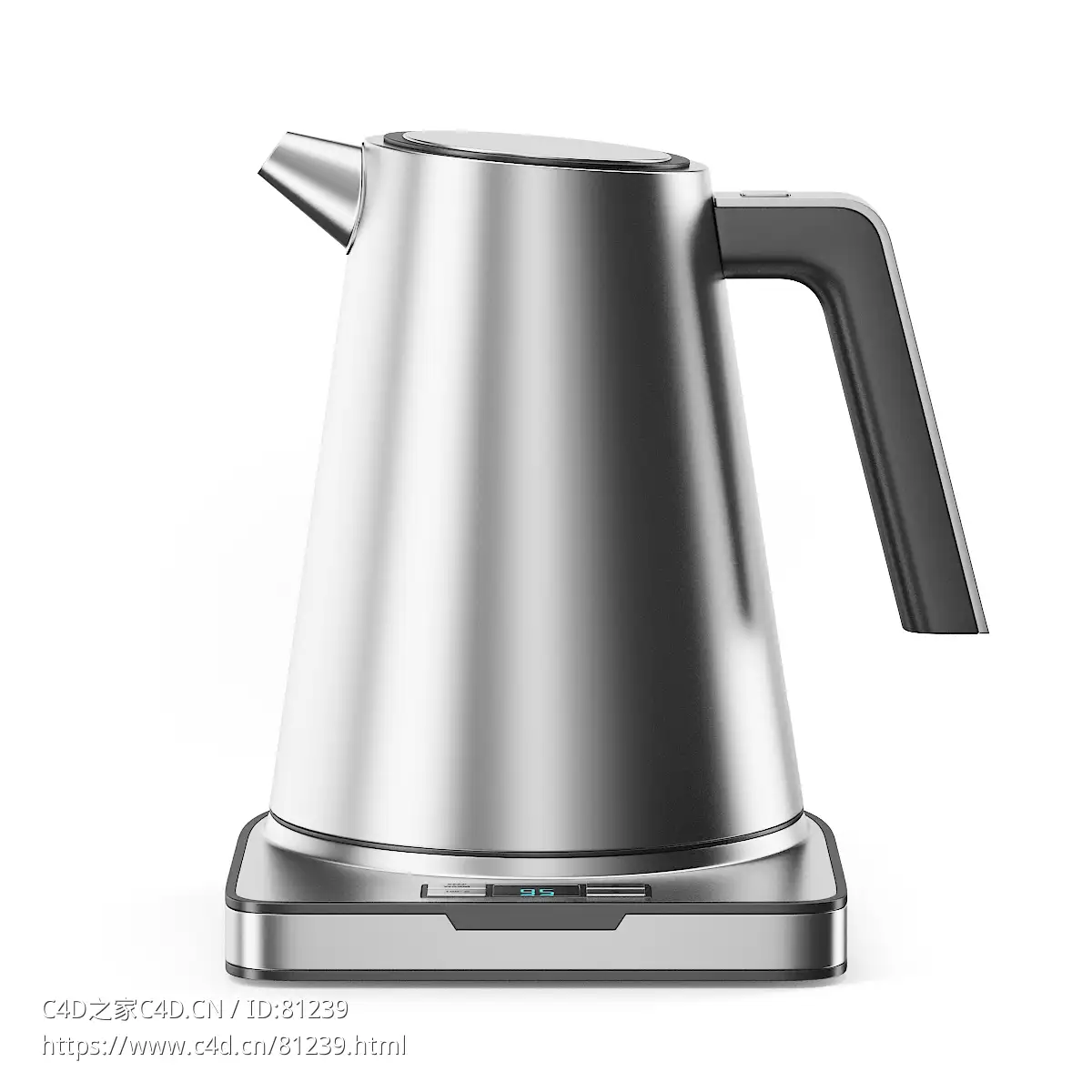 金属电水壶c4d模型下载Metal Electric Kettle - C4D之家 - 07.jpg