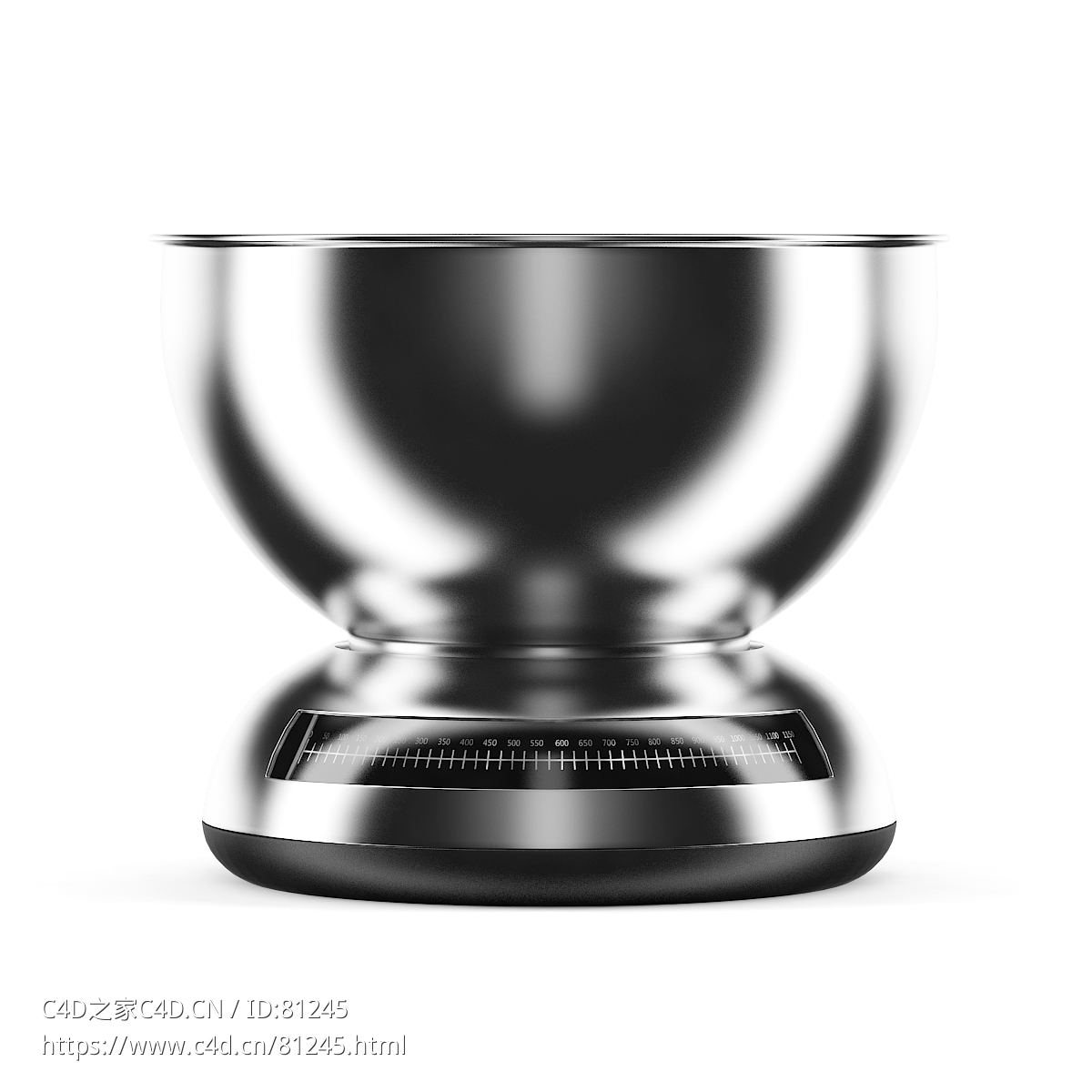 金属厨房电子秤c4d模型下载Metal Kitchen Scale