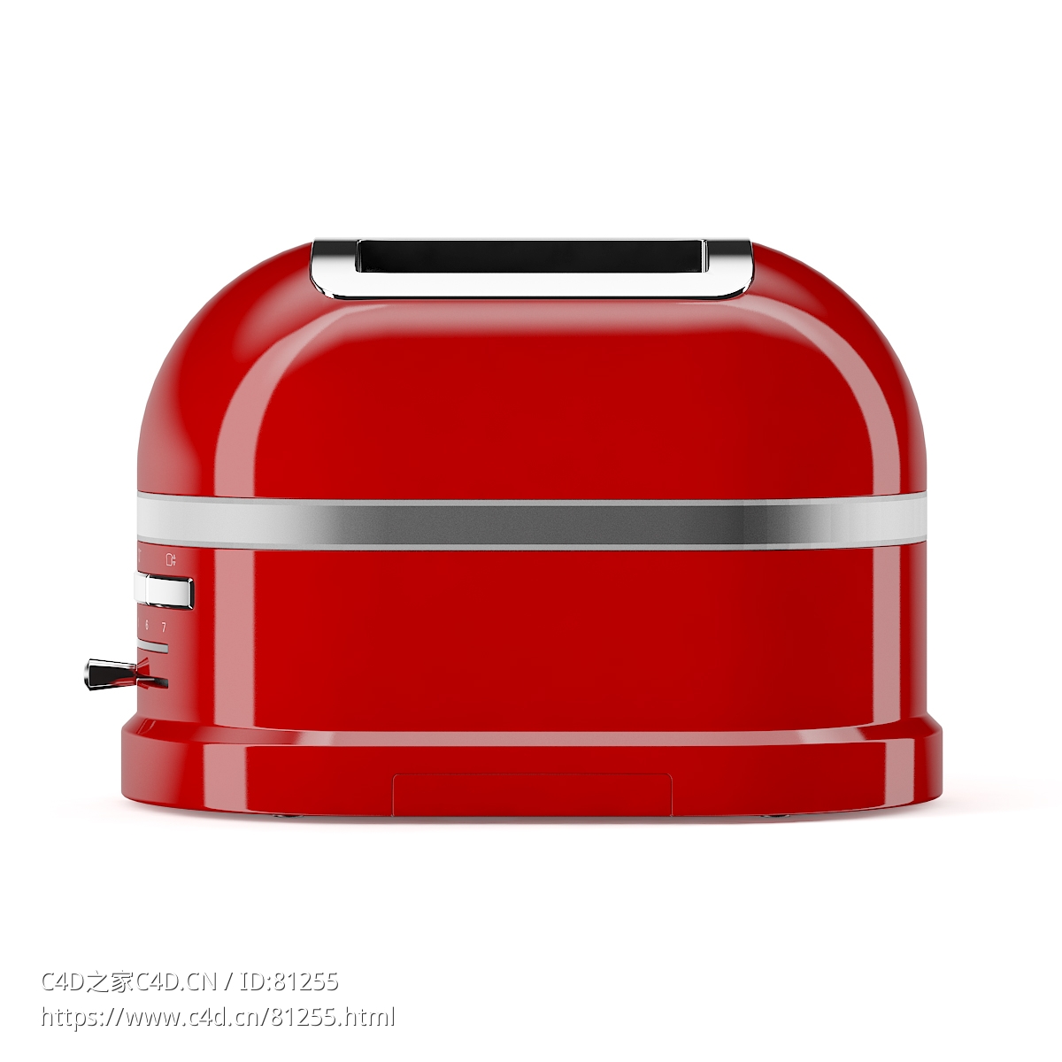 红色烤面包机c4d模型下载Red Toaster