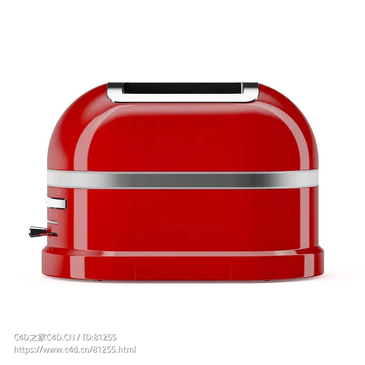 红色烤面包机c4d模型下载Red Toaster