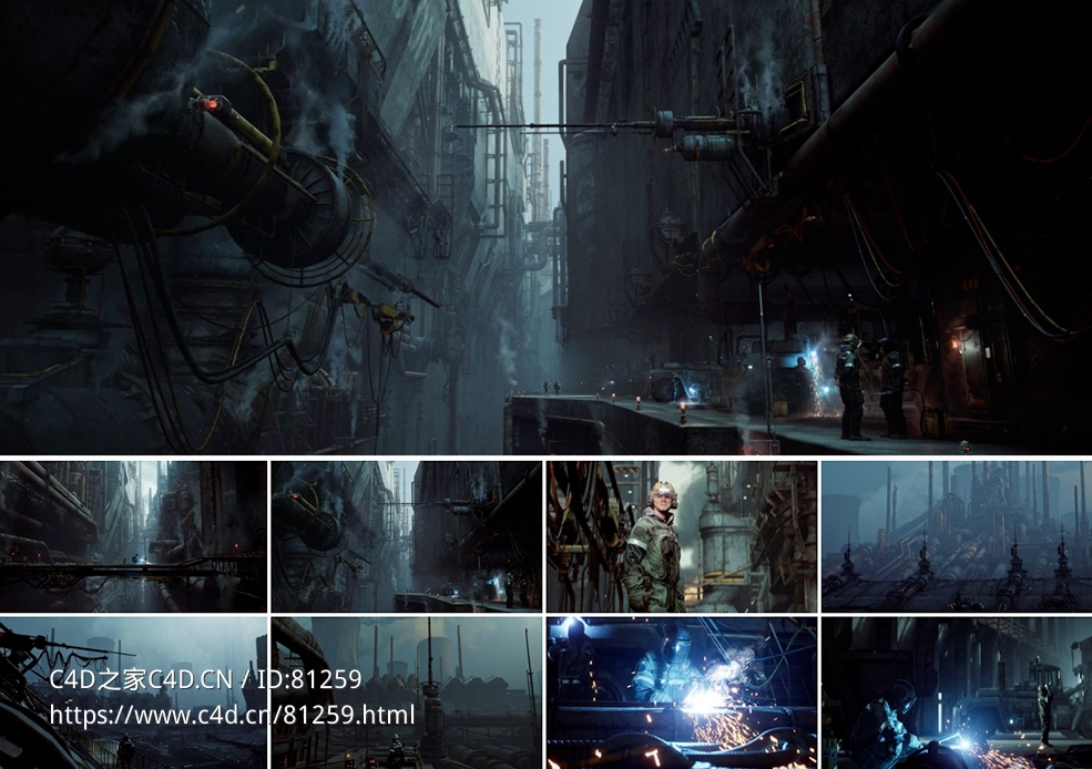 大型科幻工业建筑钢铁厂设备部件模型素材库INDUSTRIAL ZONE - C4D之家 - 7.jpg