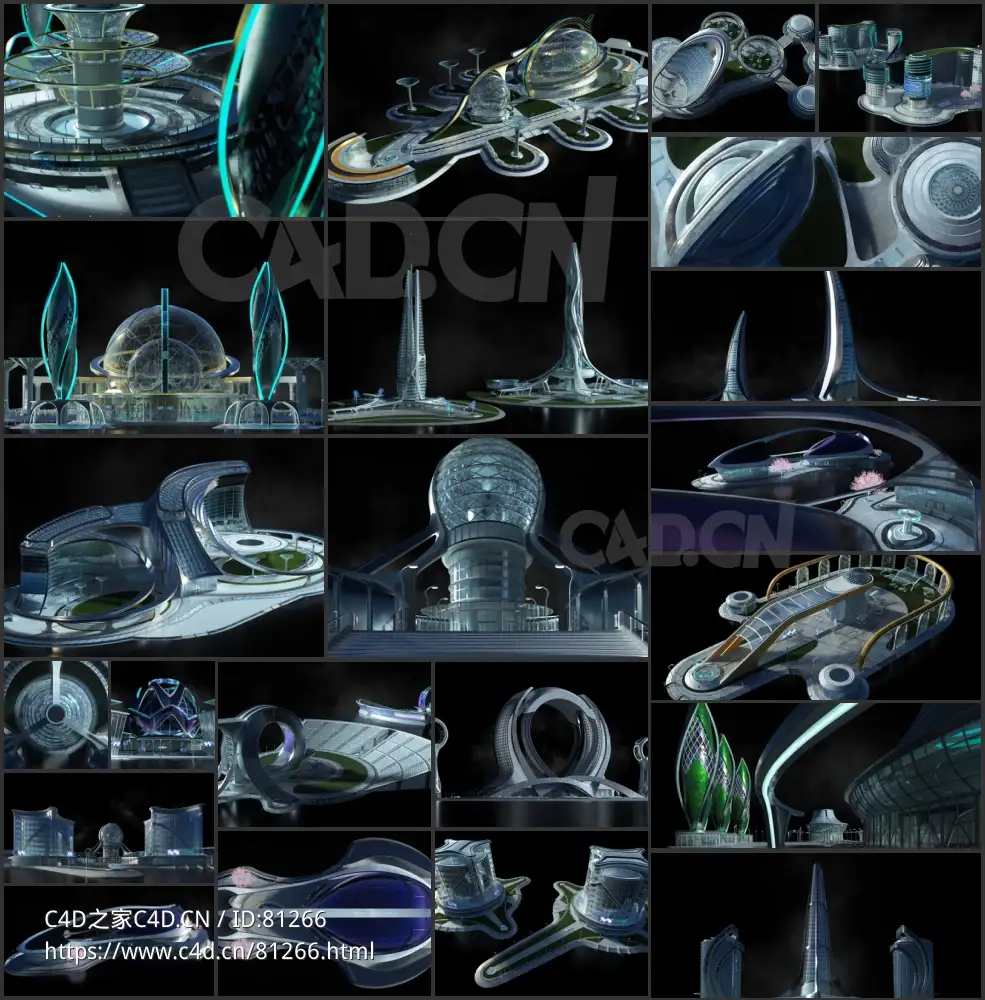 未来科幻建筑乌托邦城市摩天大楼城市房子C4D模型 kitbash3d oasis - C4D之家 - 未命名.jpg