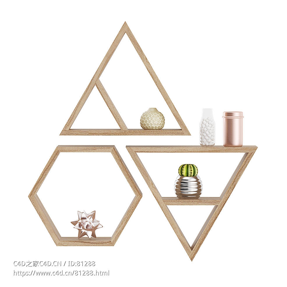 木制装饰架子壁架c4d模型下载 - C4D之家 - 14.jpg