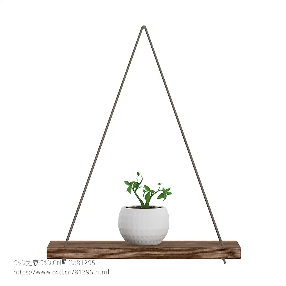绳索吊架绿色植物c4d模型下载