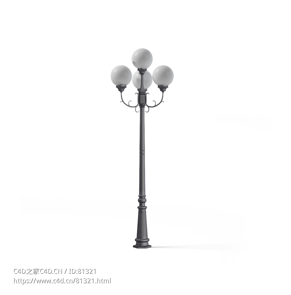 四个灯光户外景观照明灯杆c4d模型下载 - C4D之家 - CGA-94-18.jpg