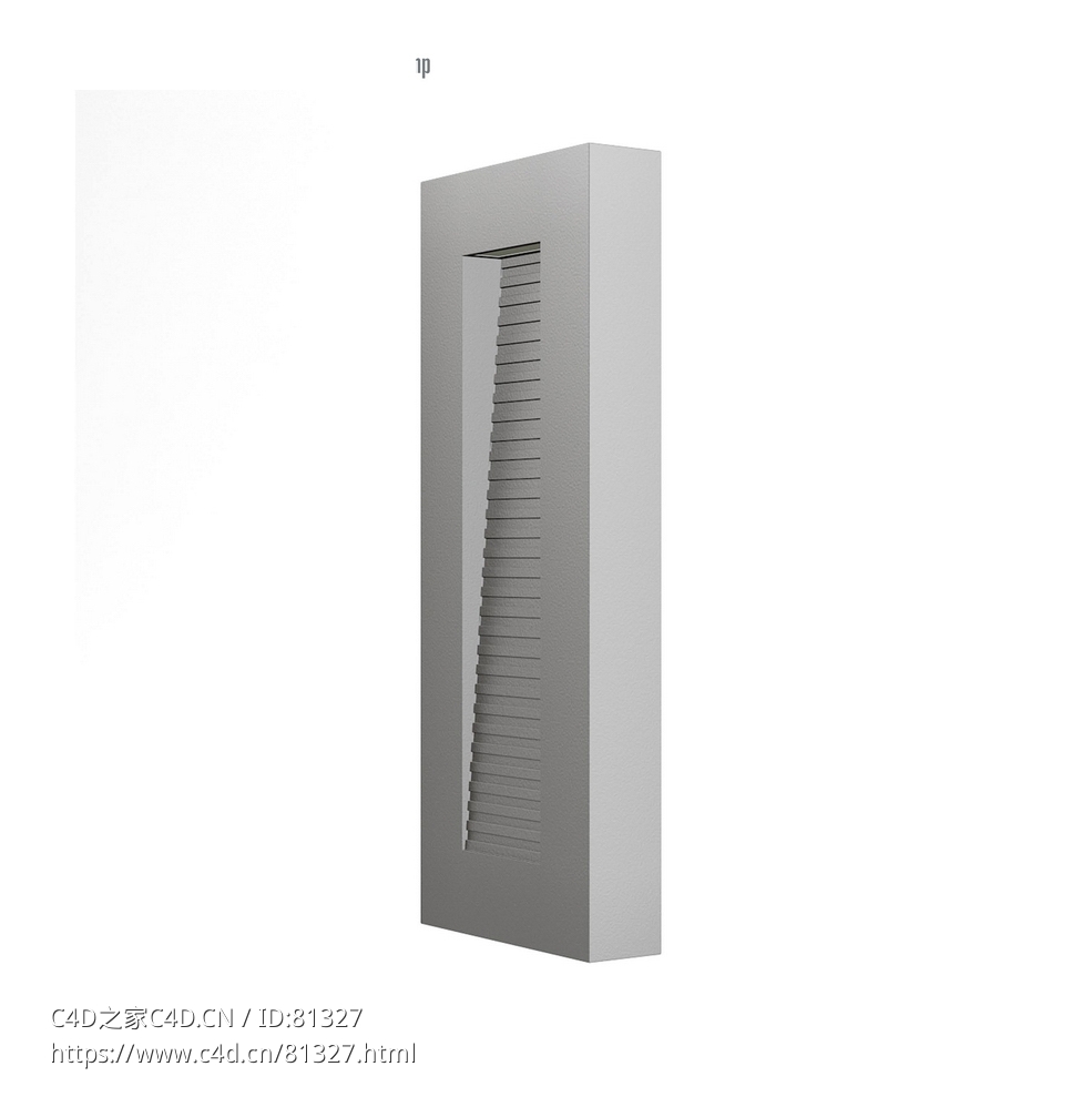 矩形现代外墙灯c4d模型下载