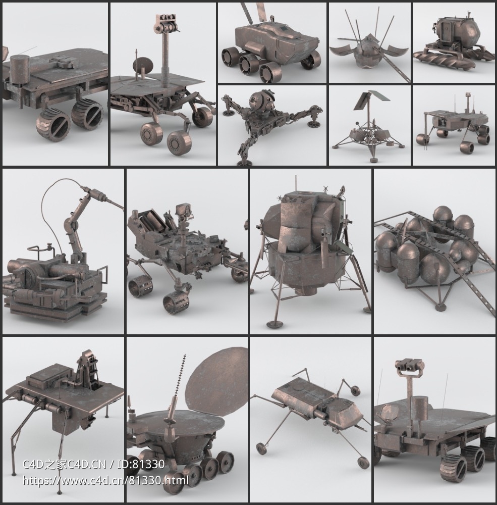 16个太空探测机器人 16 Mobile Robots- High detail 3d models