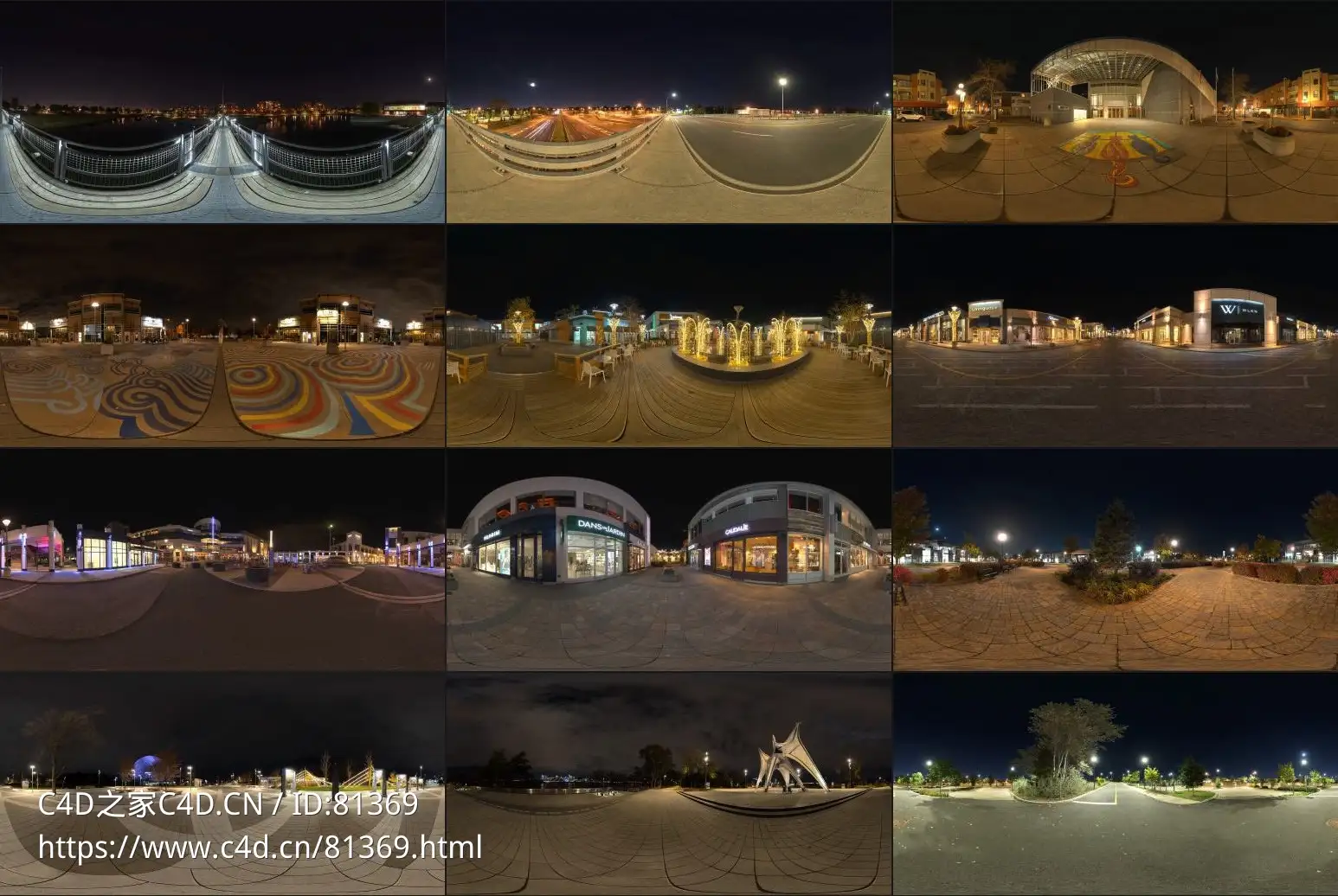 25幅城市街道广场夜景HDR环境贴图素材Night Skies
