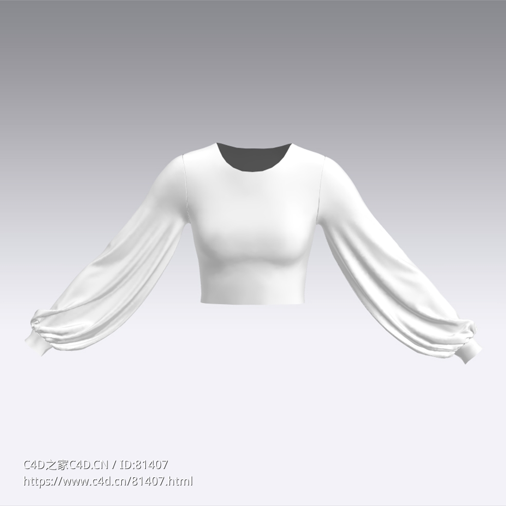 c4d模型女性衣服上衣Sleeves-3 - C4D之家 - 03.jpg