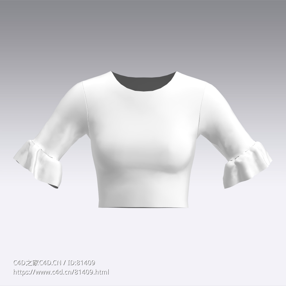 c4d模型女性衣服上衣Sleeves-5 - C4D之家 - 05.jpg