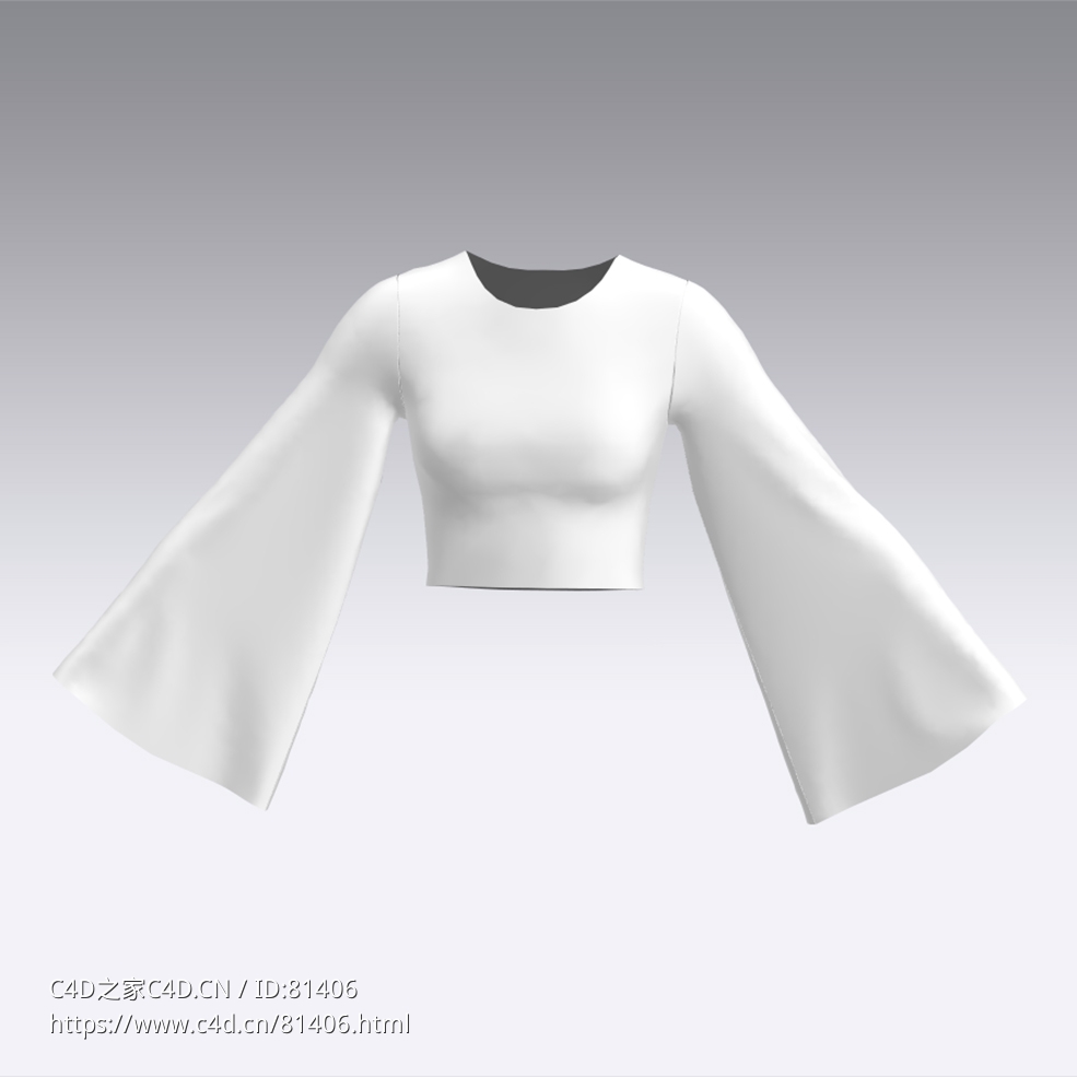 c4d模型女性衣服上衣Sleeves-2 - C4D之家 - 02.jpg