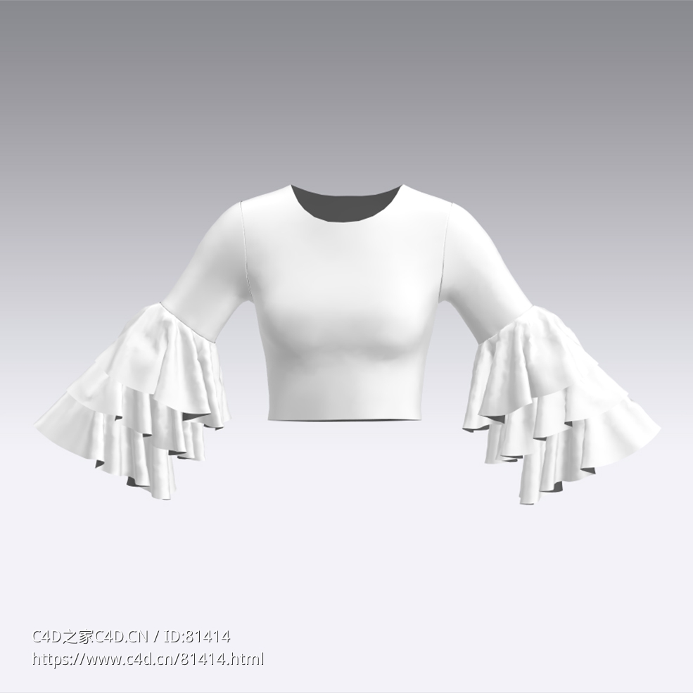 c4d模型女性衣服上衣Sleeves-10 - C4D之家 - 10.jpg