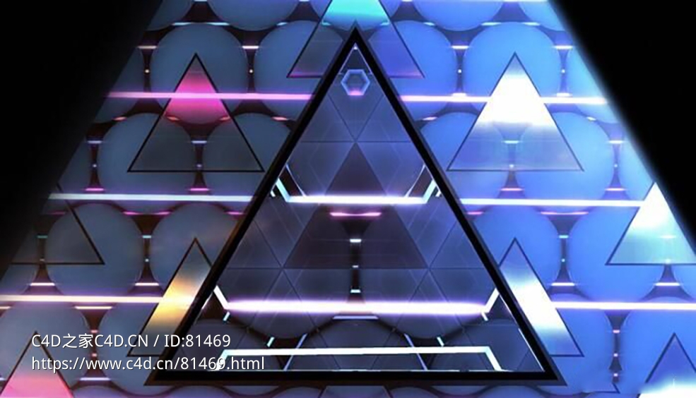 三角图形圆球创意C4D OC工程