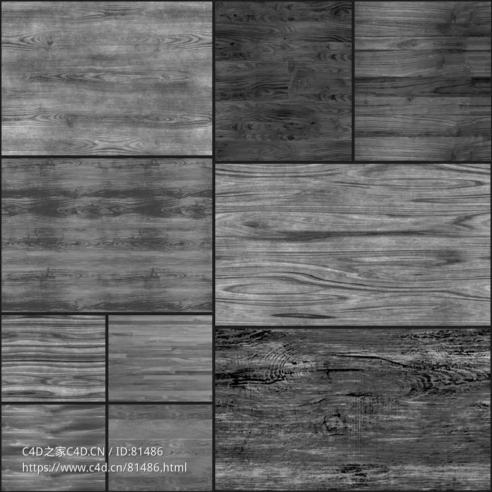 100组木纹深度贴图素材 Artstation – 100 Wood Imperfection Texture – Vol.03