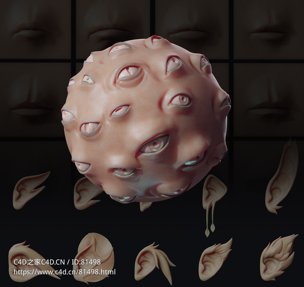 嘴巴嘴唇眼睛鼻子耳朵3D模型Face