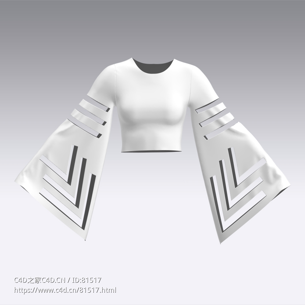 c4d模型女性衣服上衣Sleeves-48 - C4D之家 - 48.jpg