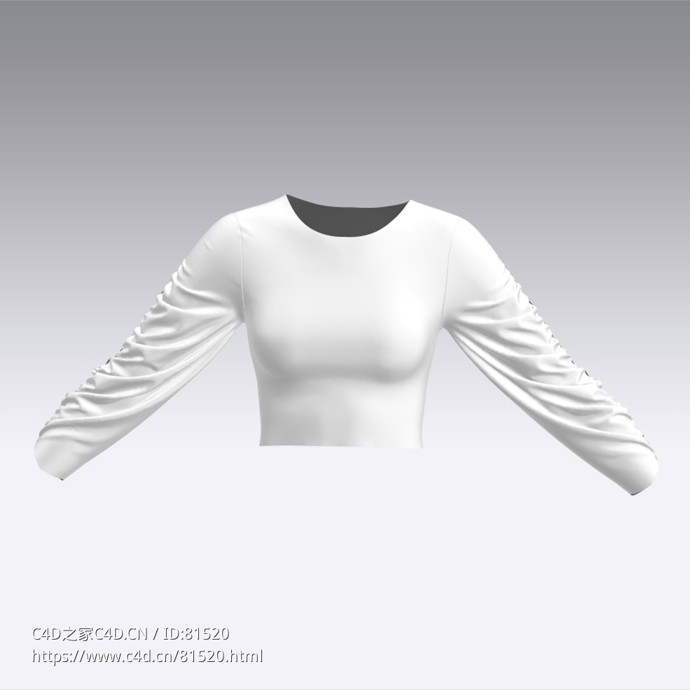 c4d模型女性衣服上衣Sleeves-51