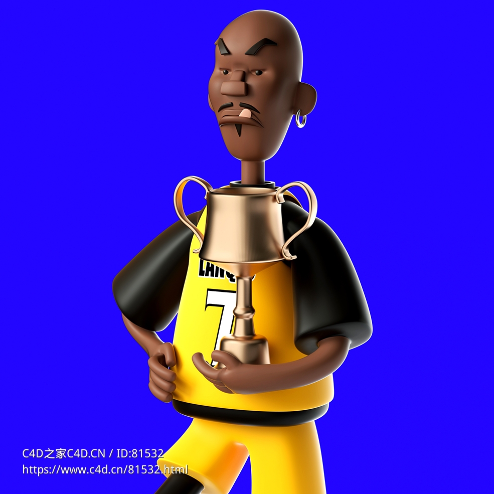 手捧奖杯的篮球运动员 - C4D之家 - 08.jpg