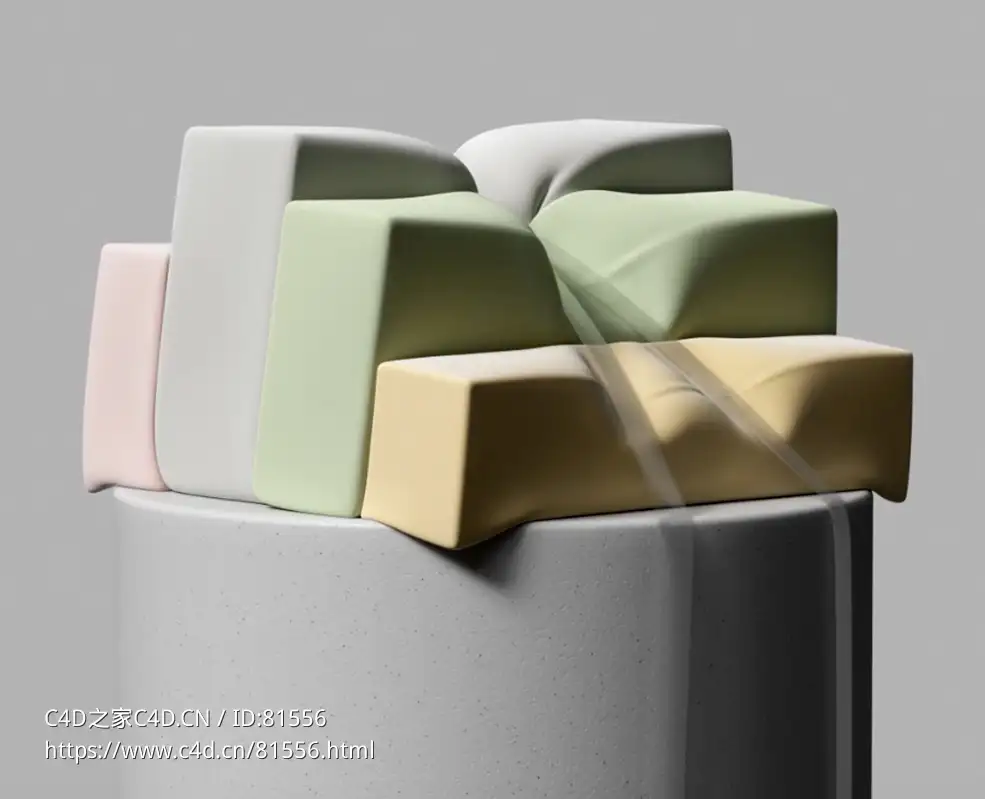 乳胶枕捆绑变形C4D OCTANE动画工程