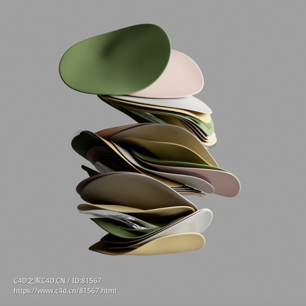 湍流布料片叠放C4D OCTANE动画工程