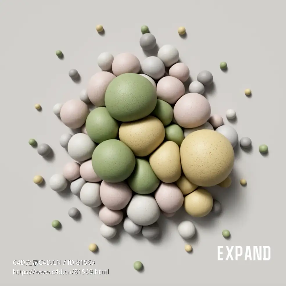 随机膨胀变换C4D OCTANE动画工程