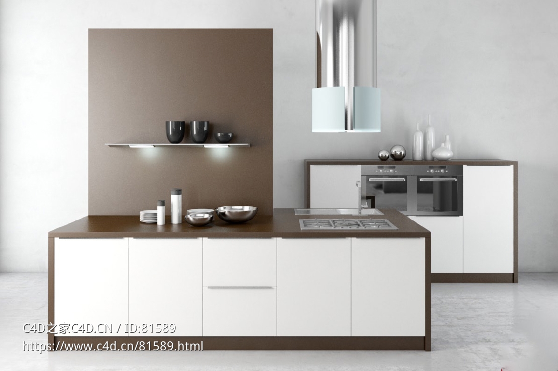 整体厨房厨柜c4d模型Kitchen cabinet - 01 - C4D之家 - 01.jpg