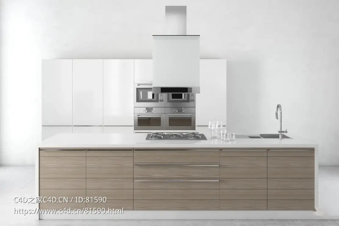 整体厨房厨柜c4d模型Kitchen cabinet - 02 - C4D之家 - 02.jpg