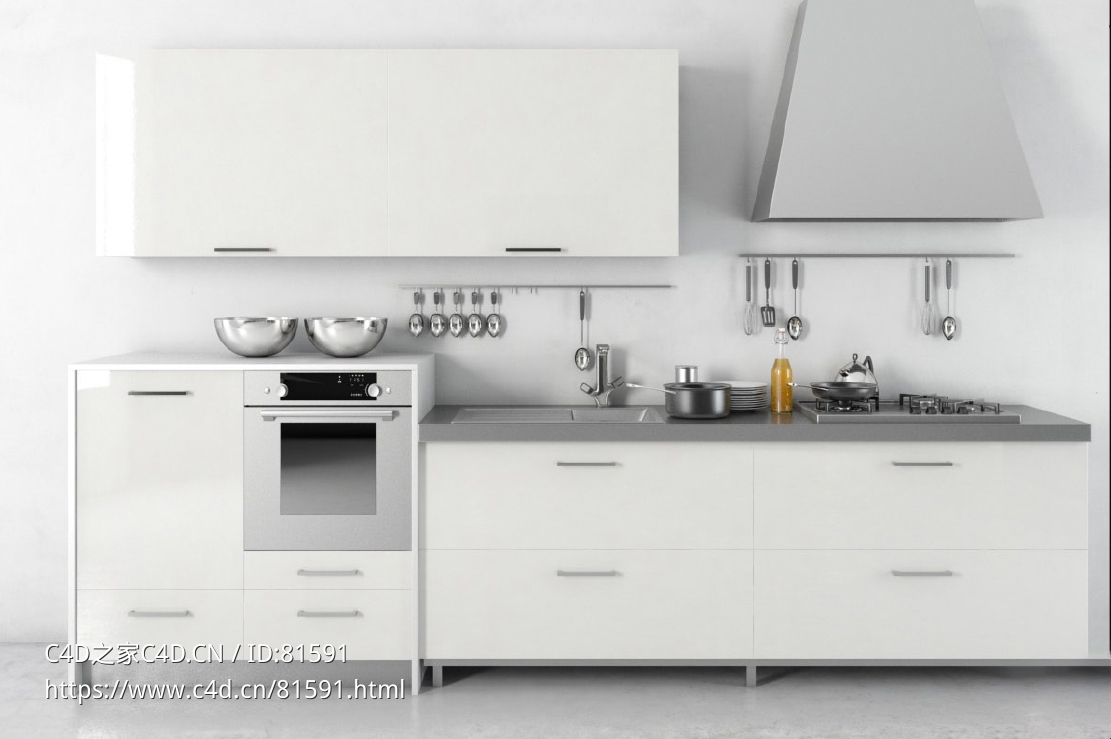 整体厨房厨柜c4d模型Kitchen cabinet - 03 - C4D之家 - 03.jpg