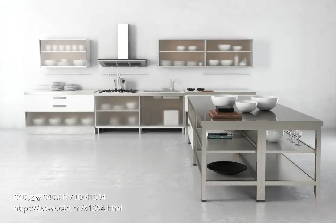 整体厨房厨柜c4d模型Kitchen cabinet - 06 - C4D之家 - 06.jpg